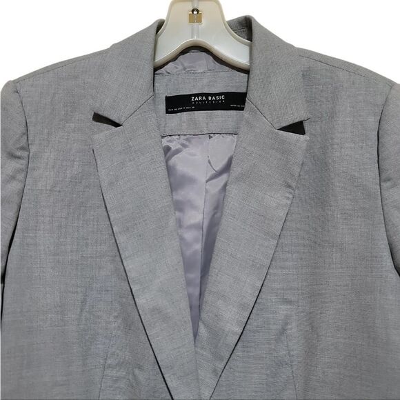 Zara Women's Gray Blazer Sz 8 - Picture 4 of 7
